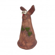 Dekorace ZAJÍC se třemi trojlístky 1ks