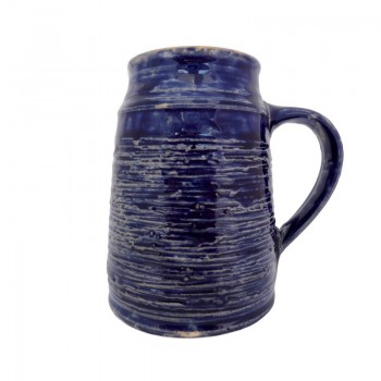 DARK BLUE GLASURE + VANILLA GLASURE Půllitr s uchem 1ks